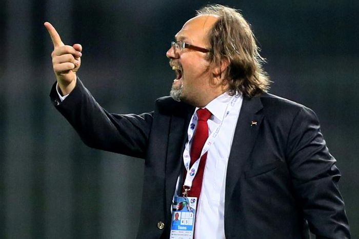 Belgian Tom Saintfiet coaches the Gambia, who face Angola in a 2022 World Cup qualifier during September