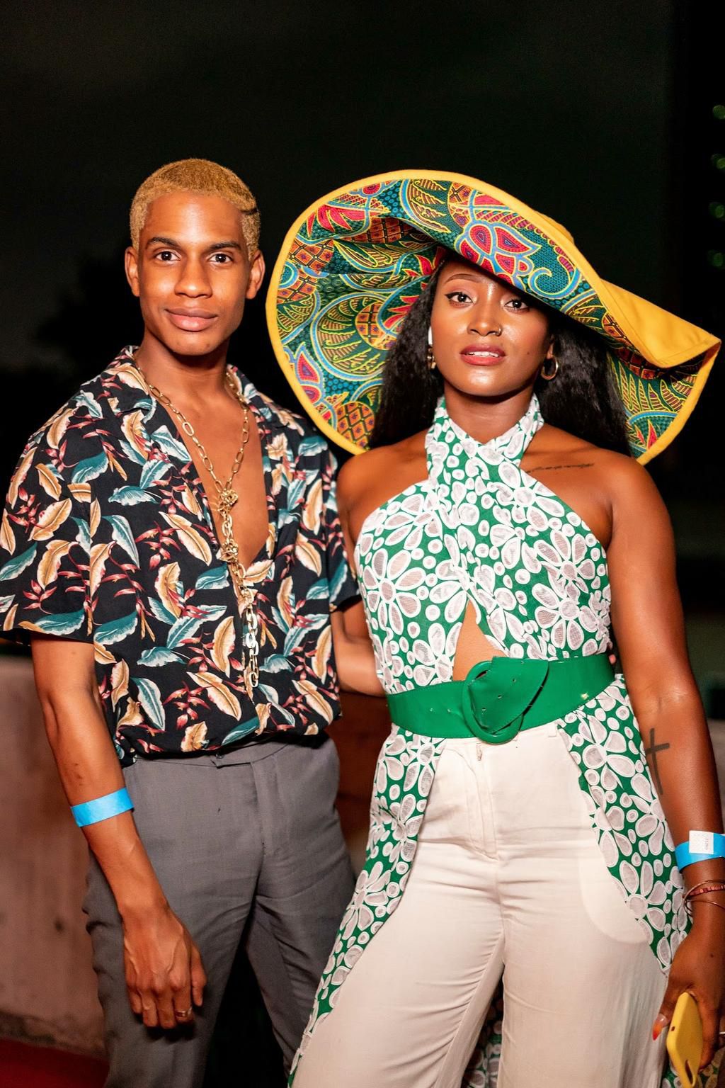 ONYI IBEKEH AND DENOLA GREY at the Jameson Hats and Tatts party