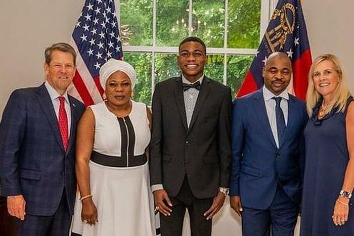 MC Oluomo and son honour invitation from governor of Georgia, USA (Instagram @mcoluomo)