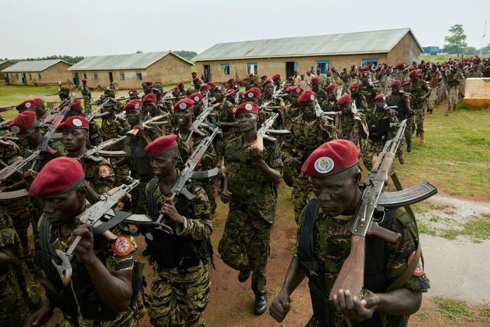 South Sudanese government soldiers, pictured, clashed National Salvation Front rebels near the capital Juba
