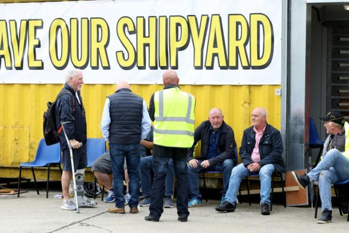 Harland and Wolff shipyard once employed more than 30,000 people but that number now stands at 130