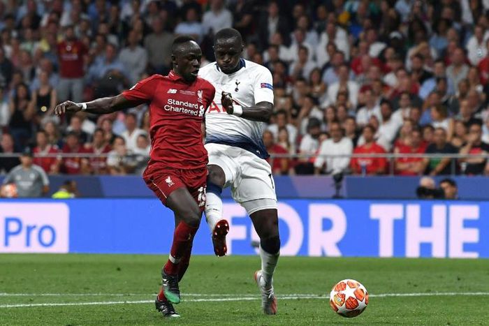 Senegal star Sadio Mane (L) playing for Liverpool this month in the Champions League final against Tottenham Hotspur