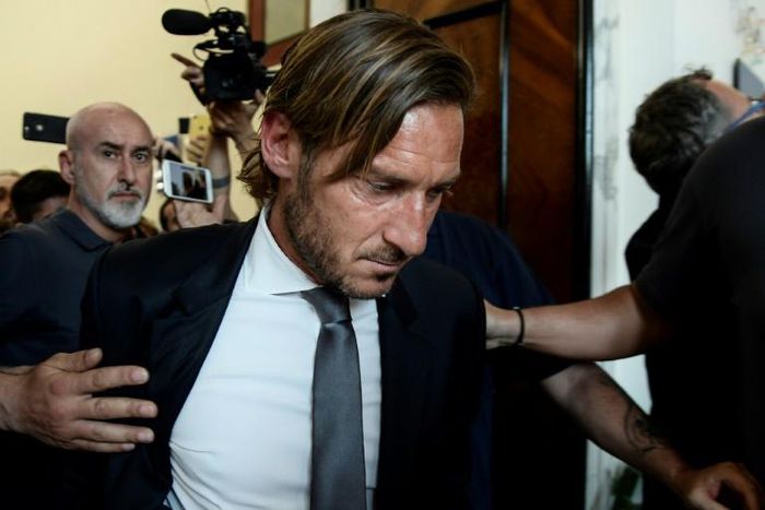 AS Roma former player and technical director leaves an emotional press conference after announcing he is quitting the club