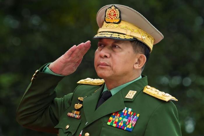 Myanmar Armed Forces Commander-in-Chief Senior General Min Aung Hlaing, seen here in July 2018, has been slapped with sanctions by the United States