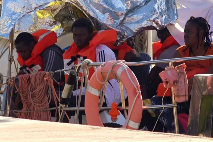 Some 41 people were finally allowed to step off Mediterranea's Italian-flagged Alex