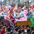 Thousands took to the streets in Venice calling for a ban on huge cruise ships in the city