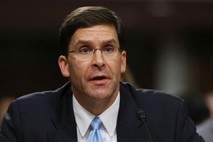 Mark Esper, shown in this November 2, 2017 photo, is the third man to helm the Pentagon in six months