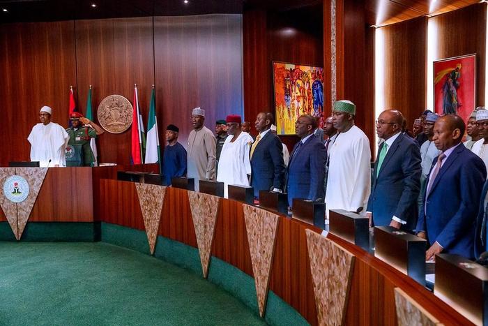Vice President Yemi Osinbajo and state governors at the inauguration of the National Economic Council in Abuja [Twitter/@MBuhari]