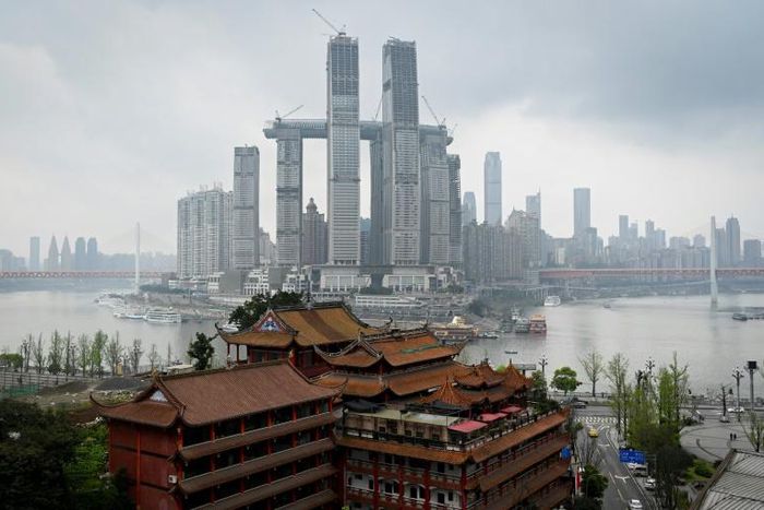 The $4.8 billion Raffles City towers over Chongqing and is evidence that a slowdown in China's property market has not taken hold in Chongqing
