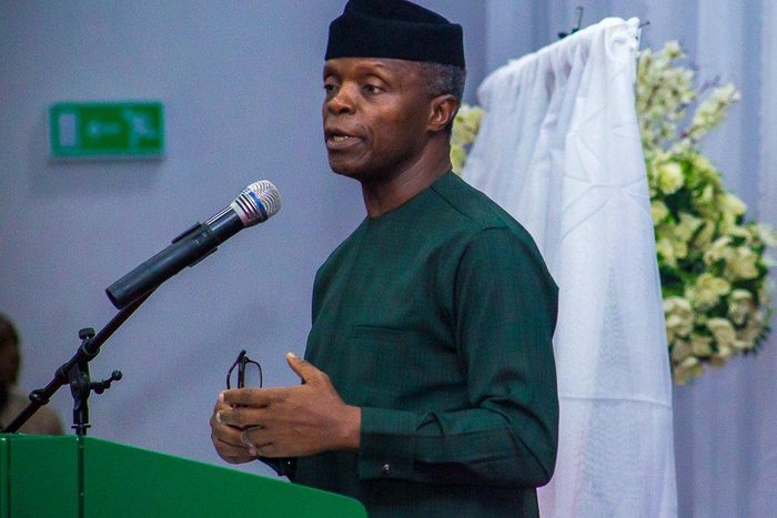 Vice President Yemi Osinbajo flags off the New National Taxpayer Identification Number (TIN) Registration System in Abuja. 1st, July 2019. [Twitter/Buhari Sallau]