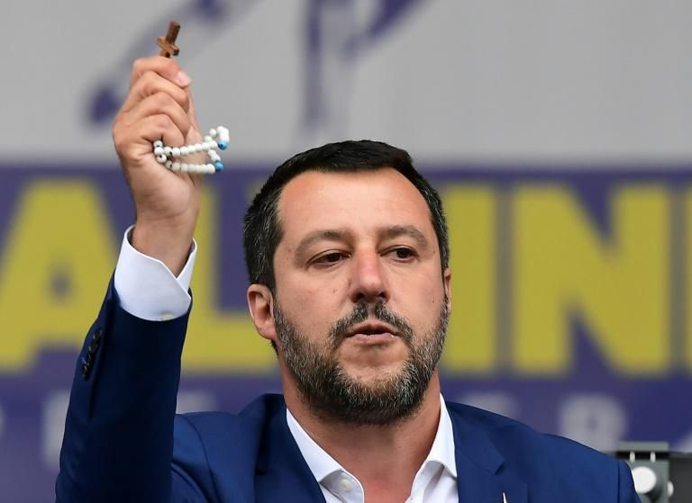 Italian Deputy Prime Minister and Interior Minister Matteo Salvini (pictured May 20, 2019) aims to unite a nationalist group in the European Parliament alongside Marine Le Pen