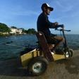 A disabled diver watches the sea in Puerto Lempira, Honduras: thousands of lobster divers end up disabled from a lack of proper equipment or medical follow-up for decompression sickeness