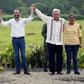 Salvadorean President Nayib Bukele (2-L) and Mexican counterpart Andres Manuel Lopez Obrador (2-R) pose during a tree planting ceremony in Tapachula, Chiapas state, Mexico on June 20, 2019