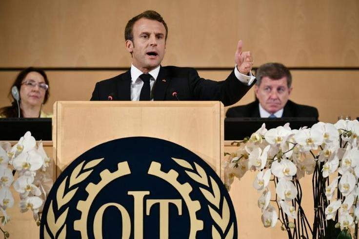 French President Emmanuel Macron argued in his speech at the ILO that the world needed to return to a "social market economy" in which everyone shared