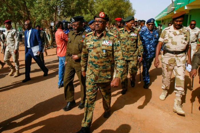 General Jamal Omar (C) of Sudan's ruling military council can be seen July 4, 2019