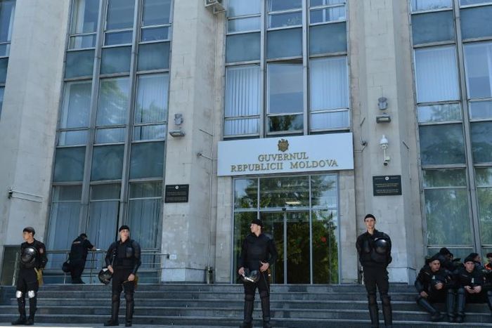 Moldovan police forces were guarding the government headquarters in the capital Chisinau