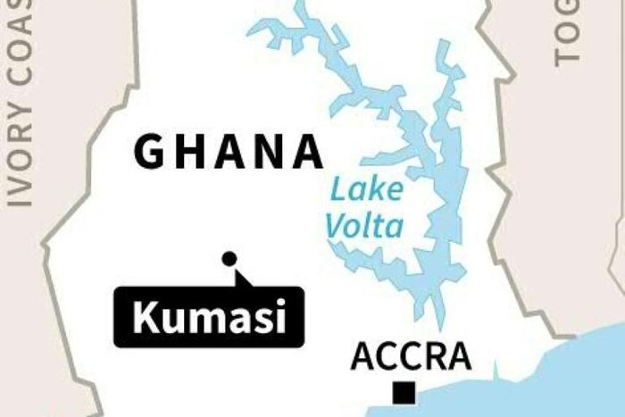 Map shows location of Kumasi, where the two women were kidnapped