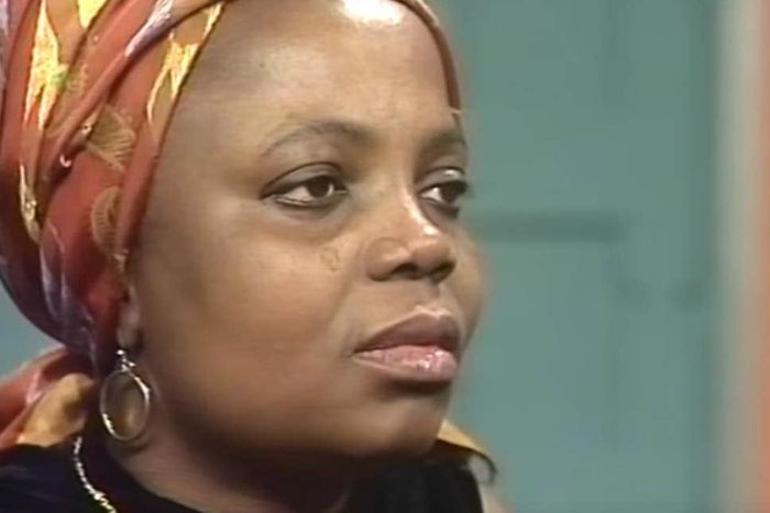 Buchi Emecheta during an interview in 1975 (The Independent)