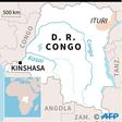 Map locating Ituri province in DR Congo, where at least 50 people have been killed in recent violence
