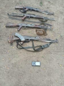 Weapons recovered from ISWAP terrorists in Baga (NAN)