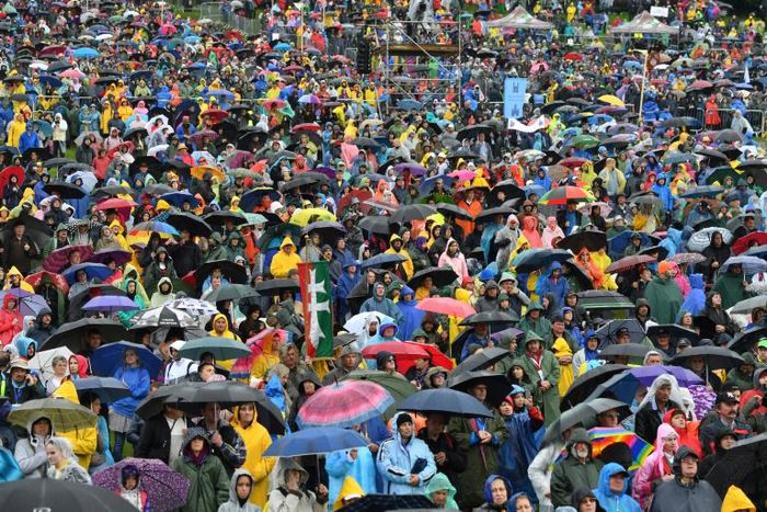 Tens of thousands gathered in the rain for a mass by Pope Francis on his second day in Romania with the ceremony in a predominantly ethnic-Hungarian part of the picturesque Transylvania region