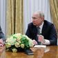 Russian President Vladimir Putin meets with Victor Medvedchuk, leader of Ukraine's Opposition Platform - For Life party which is running second in opinion polls ahead of parliament elections on Sunday