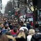 Scenes like this image of London shoppers taken on December 27, 2018 could become more common in countries where the population is booming - although overall global growth is slowing