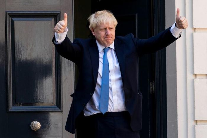 New Conservative Party leader and incoming prime minister Boris Johnson arrives at the Conservative party headquarters in central London on July 23, 2019
