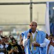 Mauritania's President Mohamed Ould Cheikh El Ghazouani, (C) seen here on the campaign trail, was sworn in after winning a June election