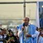 Mauritania's President Mohamed Ould Cheikh El Ghazouani, (C) seen here on the campaign trail, was sworn in after winning a June election