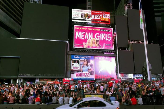 Billboards in New York's famous Times Square were without power during Saturday's outage