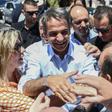Greece's opposition New Democracy leader Kyriakos Mitsotakis was warmly received during a recent visit to Almyros in central Greece