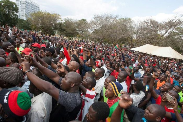 Nationwide protests in Malawi (pictured July 2, 2019) have resulted in nearly 70 people being arrested