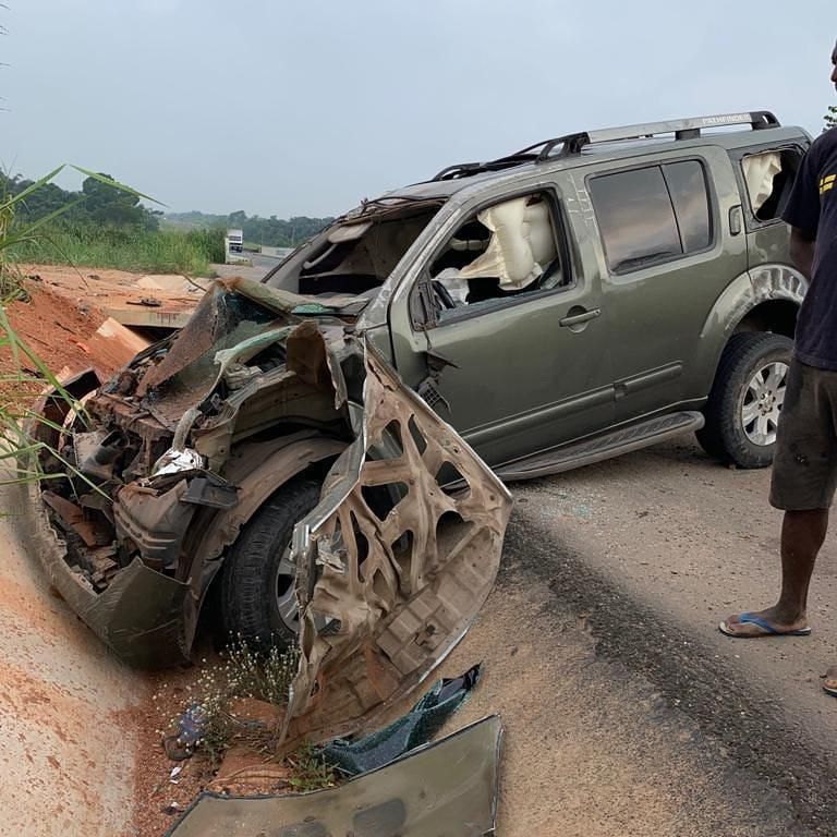 Yul Edochie, escaped death when his car crashed on Tuesday, May 4, 2019. [Instagram/YulEdochie]