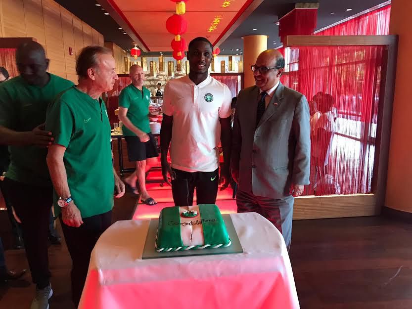 Gernot Rohr and Odion Ighalo (NFF)