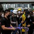 Protesters remained in control of key roads in Hong Kong on Monday morning