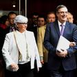 Mexican Foreign Minister Marcelo Ebrard (C) has asked the UN for a special envoy to coordinate efforts to stem the flow of migrants from Central America