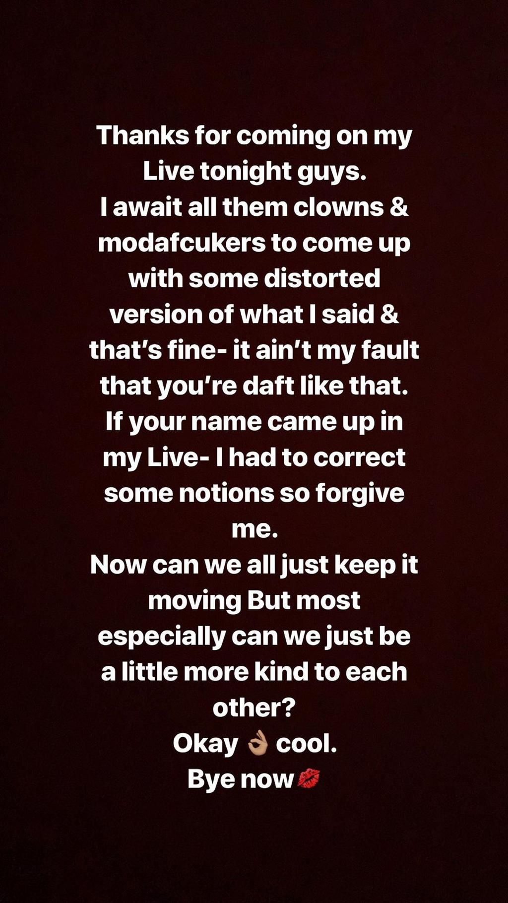 According to her, she decided to make the video to clear the air over the notion that she was romantically linked to the music mogul, Ubi Franklin [Instagram/OfficialTBoss]