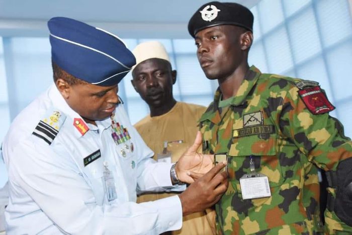 Bashir Umar was decorated as a Corporal by the Chief of the Air Staff (CAS), Air Marshal Sadique Abubakar [NAF]