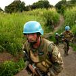 UN soldiers patrol the area surrounding the village of Kafe near Lake Albert in DR Congo's Ituri province, on March 27, 2018