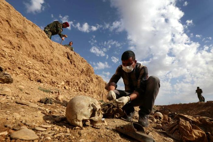 The remains of 141 people are to be identified after they were exhumed from mass graves uncovered in the northwestern Iraqi region of Sinjar, where the Yazidi minority was long based