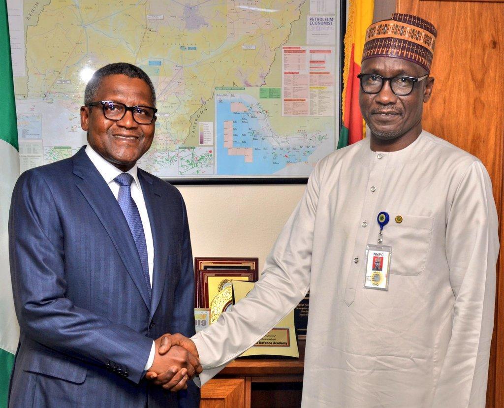 Group Managing Director of NNPC, Mele Kyari and Aliko Dangote  [Twitter/@NNPCgroup]