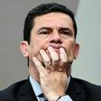 Brazilian Justice Minister and former judge Sergio Moro gestures during a hearing at Senate's Constitution and Justice Comission in Brasilia on June 19, 2019