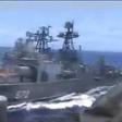 Photos posted online by the US Navy showed that the wake of the US ship is straight with little movement, while that of the Admiral Vinogradov is curved -- showing that it changed direction to align itself with the USS Chancellorsville
