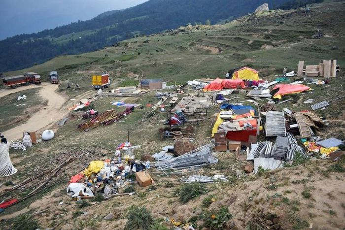 The weddings drew widespread attention in India after photos showed the picturesque venue littered with rotting flowers, food and other garbage