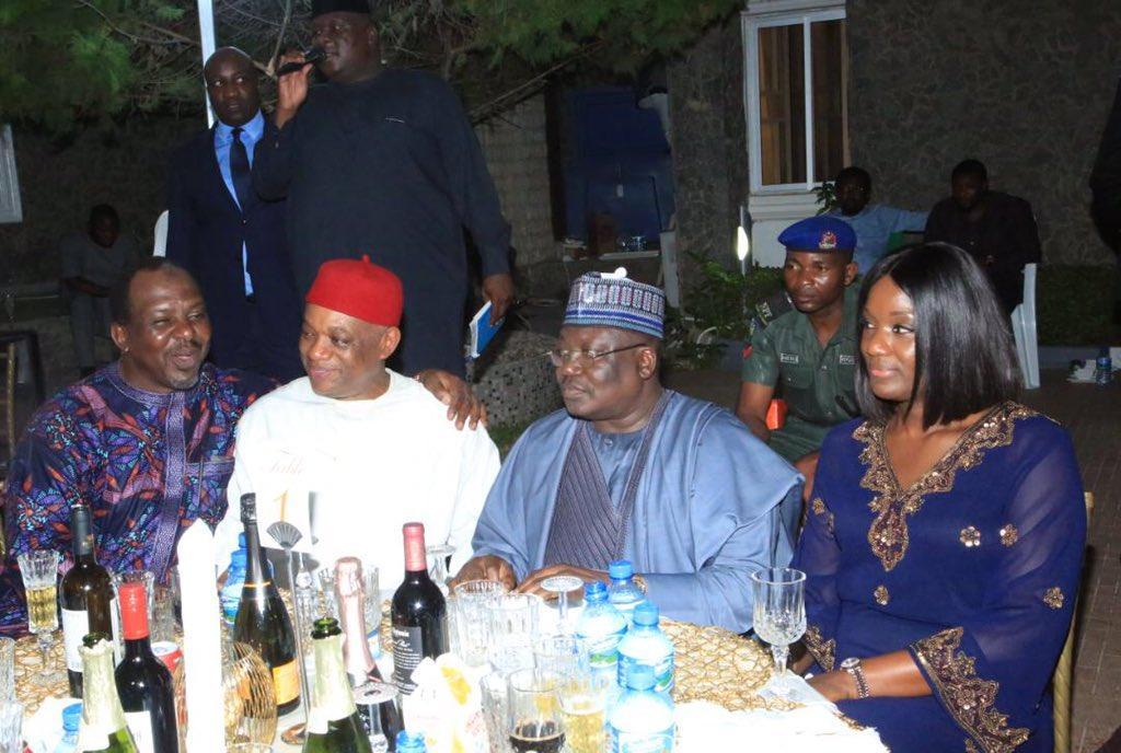 Sen. Uzor-Kalu hosts Lawan, Omo-Agege to election victory dinner [Twitter/@SPNigeria]