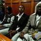 From the left, Hassan Aden Hassan, Mohamed Ali Abikar and Rashid Charles Mberesero were convicted of being accomplices in the 2015 massacre. Sahal Diriye Hussein, on the right, was acquitted