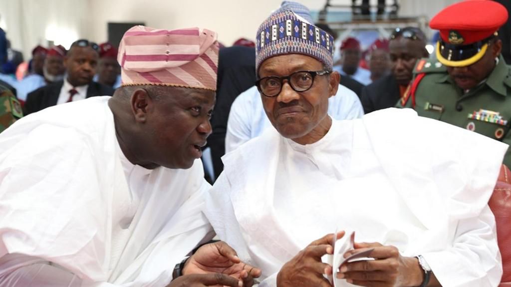 Akinwunmi Ambode with President Muhammadu Buhari [Guardian]