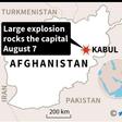 Map of Afghanistan locating Kabul, where a large explsosion was reported on Wednesday