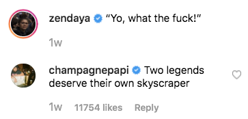drake zendaya euphoria instagram